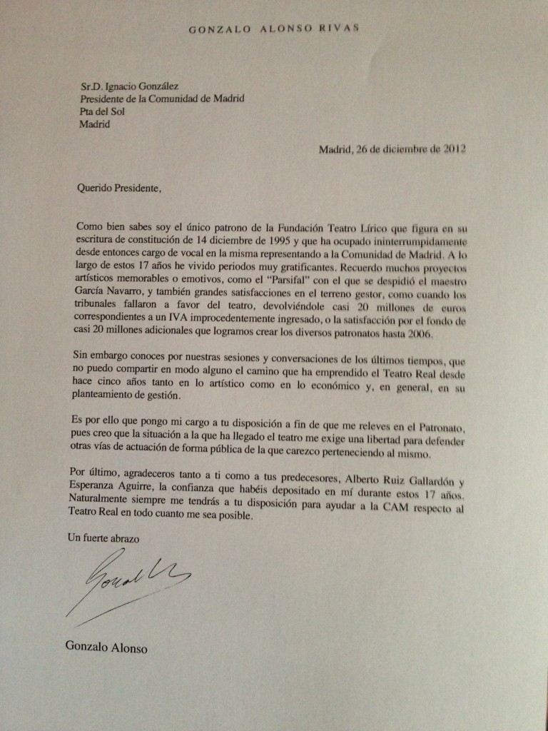 carta dimisión a Pte CAM foto