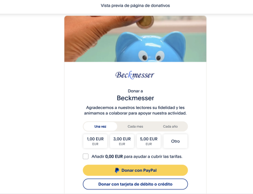 Tu donación para ayudar a Beckmesser ( Cloned )