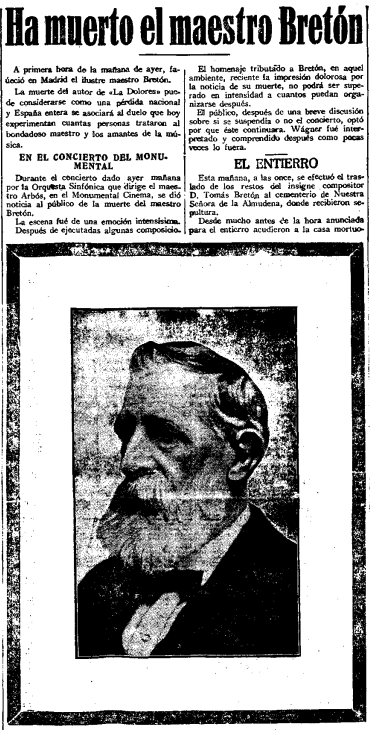Recorte La correspondencia de España, 3.12.1923