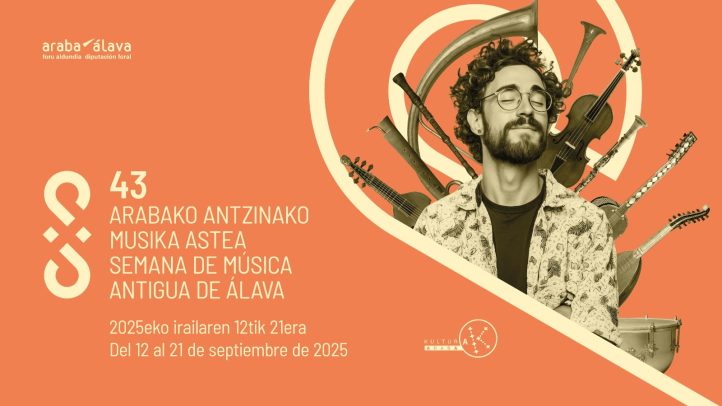 La Semana de Música Antigua de Álava celebrará su 43 edición del 12 al 21 de septiembre con nombres destacados a nivel internacional como Forma Antiqva, Cantoría, Tamar Lalo & Ignacio Prego o Jone Martínez e Il Fervore, la grabación en directo del podcast El Vomitorio y nuevos escenarios en Álava como Okina, Antezana de Foronda y Quintanilla de la Ribera Baja. Organizado por el Departamento de Cultura de la Diputación Foral de Álava, mantiene su compromiso con la calidad artística, la descentralización territorial y la conexión con la ciudadanía. 